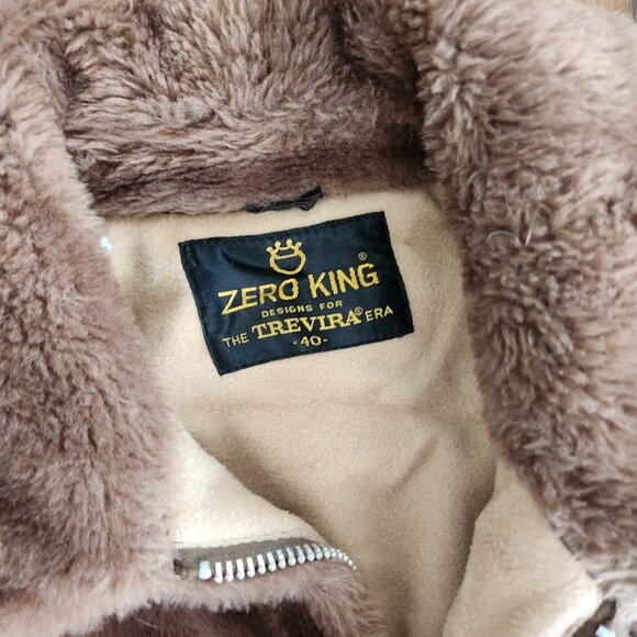 VINTAGE JACKET Teddy Zero King Size 40 Brown MayFair Zipper Zippered Women's Fur - Picture 2 of 6
